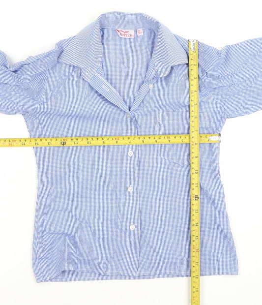 Hunter Boys Blue Check Long Sleeve Button-Up Shirt 30 Inch Classic Fit