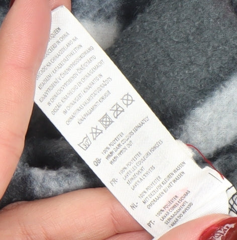 Lee Cooper Mens Grey Check Fleece Shirt Jacket L Regular Fit