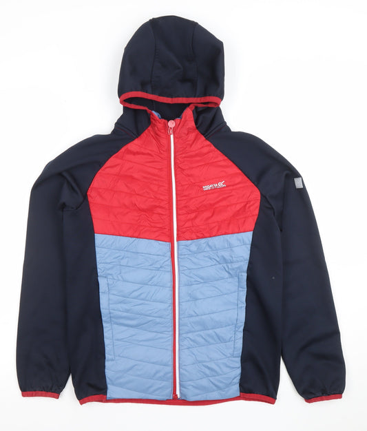 Additional front view of Regatta boys’ multicoloured 13 years hooded puffer jacket