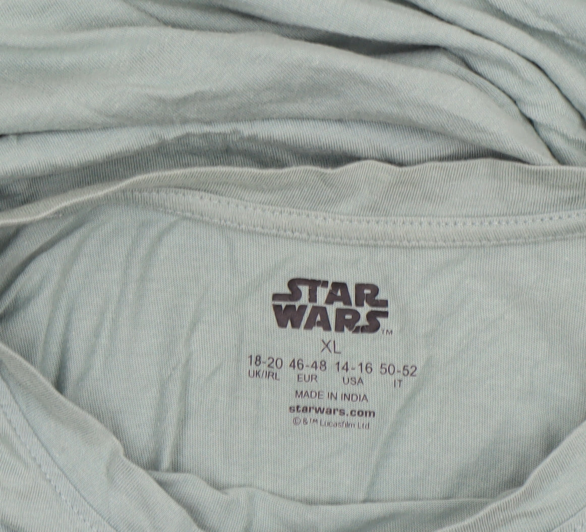 Star Wars Women Green XL T-Shirt Nightshirt with Grogu Graphic