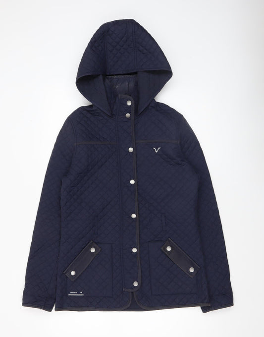 Voi Jeans Co. Women's Blue Quilted Hooded Jacket Size 12