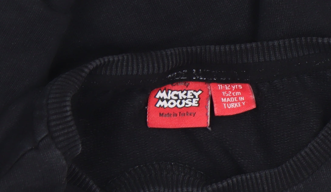 Additional view of Disney girls’ black mickey mouse sequin pullover sweatshirt 11-12 years
