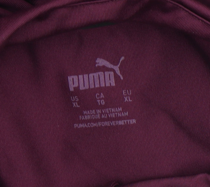 Additional view of Puma women’s burgundy 1/4 zip pullover sweatshirt xl polyester