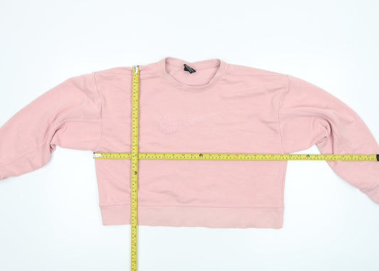 Nike Womens Pink Dri-Fit Crew Neck Pullover Sweatshirt XS