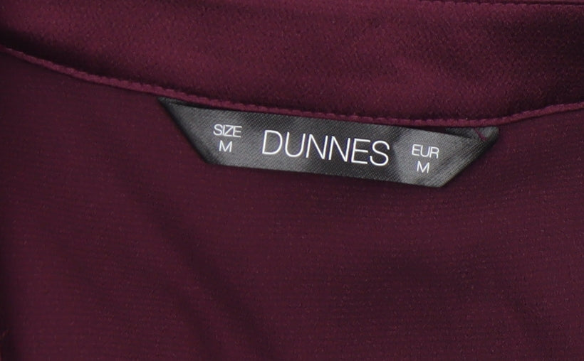 Dunnes Women’s Burgundy V-Neck Long Sleeve Polyester Blouse Size M