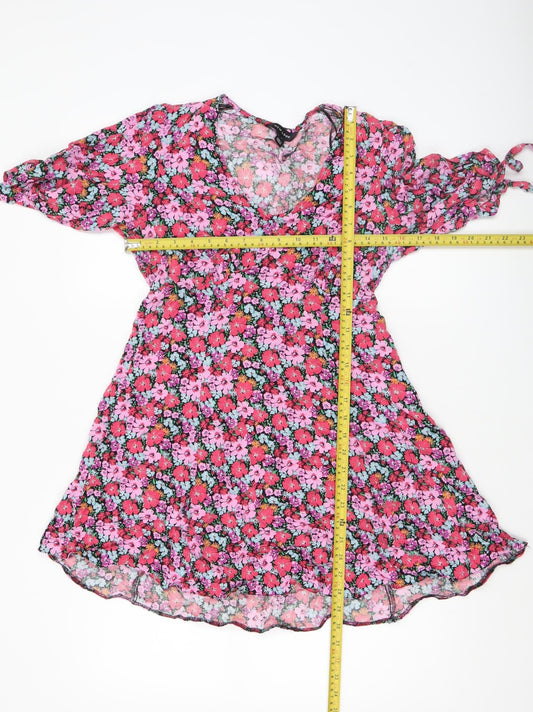 New Look Women’s Multicoloured Floral Short Skater Dress Size 10