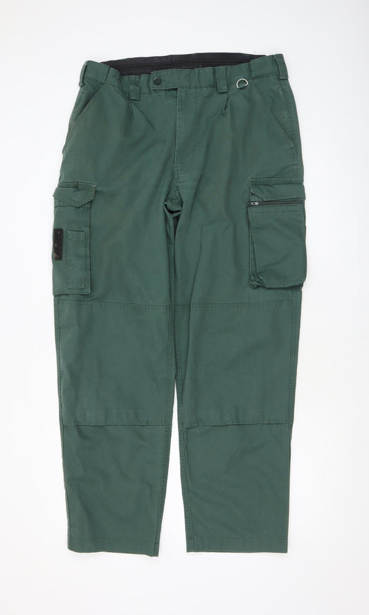 Tailored Image Men's Green Cargo Trousers 30in Waist Regular Leg Cotton Blend