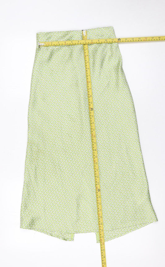 Hollister Womens Green Floral Midi Skirt Size 2XS High Rise Polyester