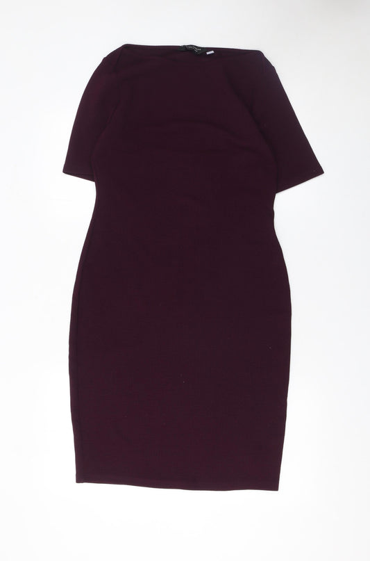 Dorothy Perkins Women’s Purple Bodycon Knee Length Dress Size 12