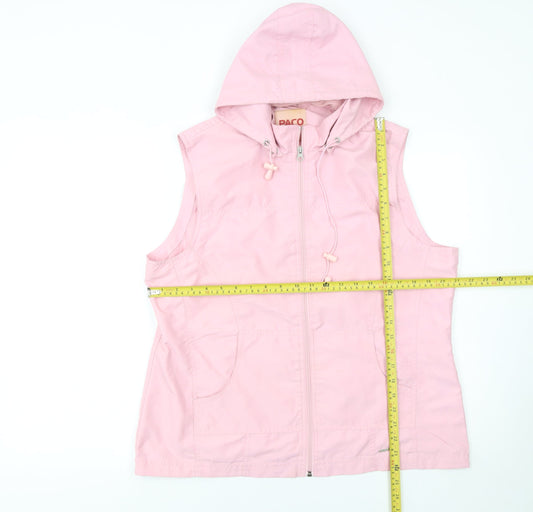 Paco Women’s Pink Sleeveless Hooded Full Zip Sport Jacket XL