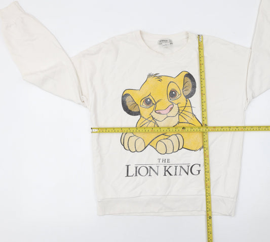 Stradivarius Women White The Lion King Pullover Sweatshirt Size 12