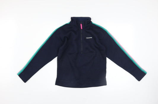 Additional front view of Craghoppers girls’ blue fleece half zip sweatshirt age 11-12 years