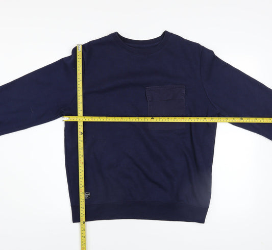 Threadbare Men's Blue Crew Neck Pullover Sweatshirt Size M