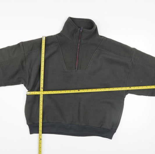 Lifetrends Men’s Black Fleece 1/4 Zip Pullover Sweatshirt Size L