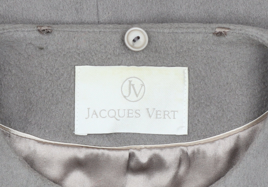 Jacques Vert Womens Grey Wool Blend Classic Long Coat Size 14