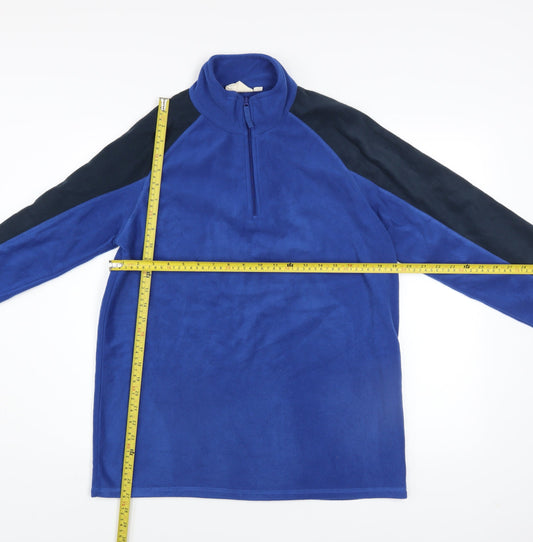 Mountain Warehouse Men's Blue Fleece Sweatshirt M Half Zip Pullover