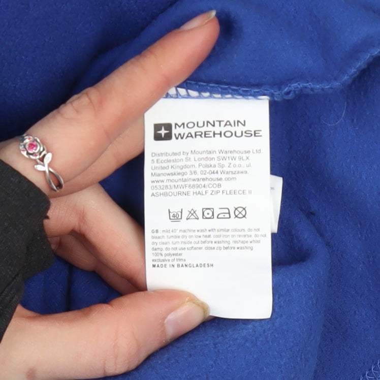 Mountain Warehouse Men's Blue Fleece Sweatshirt M Half Zip Pullover