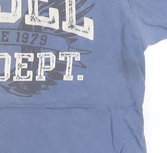 Diesel Jeans Men's Blue Graphic Cotton Athletic T-Shirt M