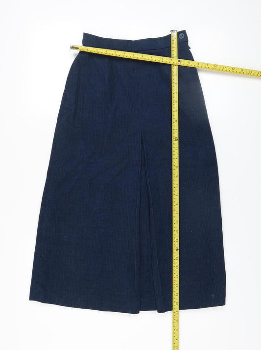 Alexon Women Blue Size 10 A-Line Corduroy Midi Skirt