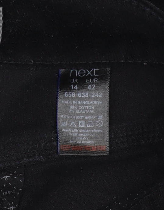 Next Women’s Black Corduroy Straight Leg Trousers Size 14