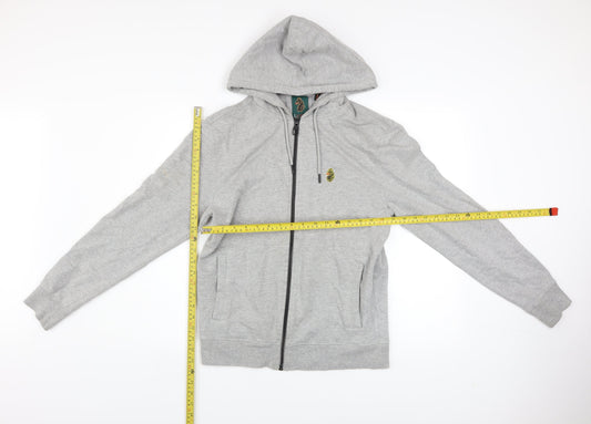 Luke Sport Men's Grey Full Zip Hoodie Medium Cotton Blend