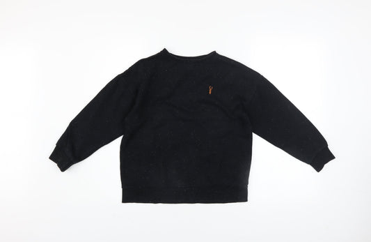 Additional front view of Next boys’ black crew neck pullover sweatshirt 9 years cotton blend logo