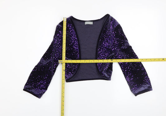 Marks and Spencer Women’s Purple Sequin Velvet Cropped Jacket Size 12