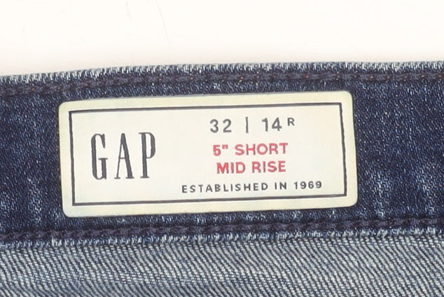GAP Women’s Blue Denim Mid Rise Cut-Off Shorts Size 14 Regular