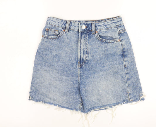 Additional front view of Denim Co. Women’s Blue Cut-Off High Rise Denim Shorts, size UK 6