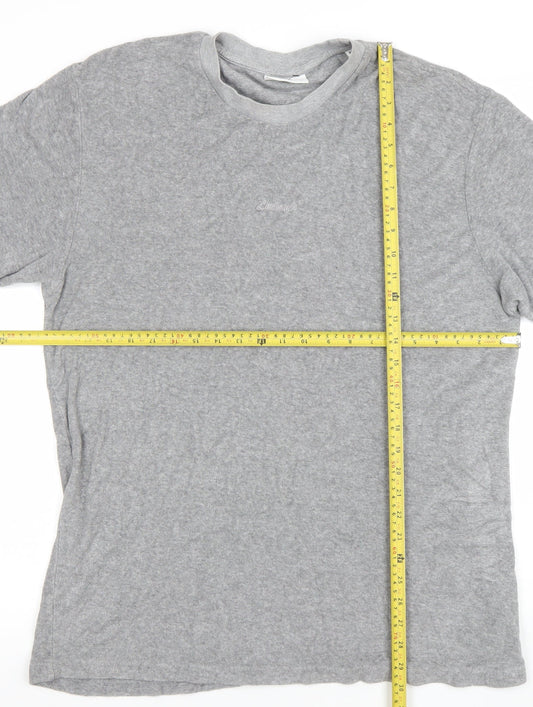 Lindbergh Men's Grey XL Crew Neck Cotton Blend T-Shirt