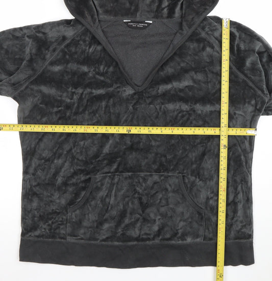 Dorothy Perkins Women’s Black Velour Pullover Hoodie Size 20 UK
