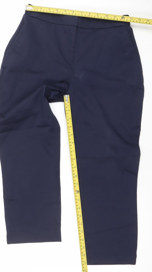 Dunnes Stores Womens Blue Chino Trousers Size 8 Slim Fit Cotton Blend