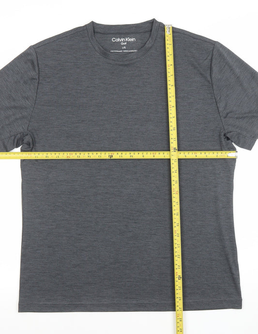 Calvin Klein Men’s Grey Golf T-Shirt L Moisture Wicking Activewear Top