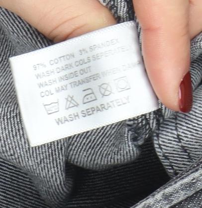 Denim Co Women’s Grey Short Denim Stretch Skirt Size 10