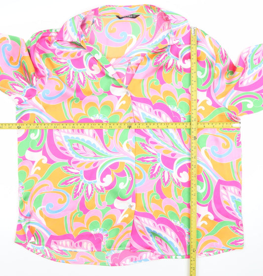 Bonnes Women's Multicoloured Floral Button-Up Blouse L