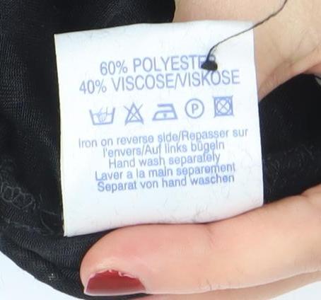 New Look Women’s Black Velvet Floral Long Sleeve Tunic Blouse UK 16