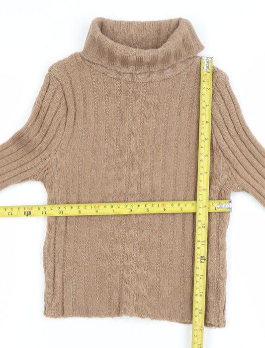 Staring at Stars Womens Beige Roll Neck Ribbed Knit Jumper Size S