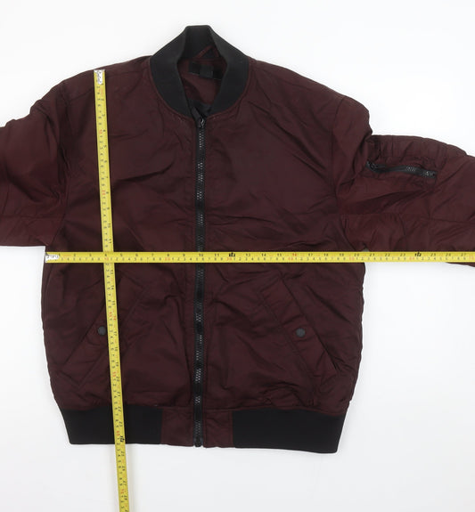 H&M Men's Brown Bomber Jacket M Polyamide Polyester Padded Casual