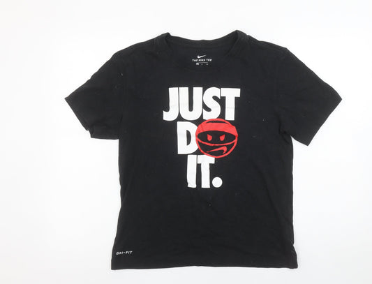 Nike Men's Black Dri-Fit 'Just Do It' Crew Neck Short Sleeve T-Shirt Size S
