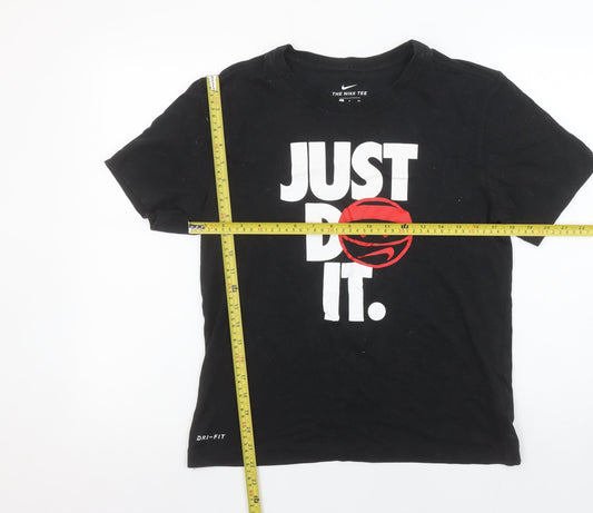 Nike Men's Black Dri-Fit 'Just Do It' Crew Neck Short Sleeve T-Shirt Size S