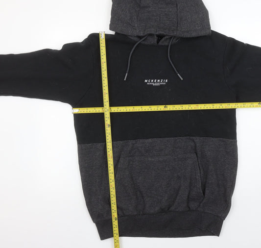 McKenzie Men's Black Pullover Hoodie L Regular Fit Cotton Blend