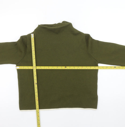 Topshop Women’s Green Mock Neck Knit Jumper Size 8