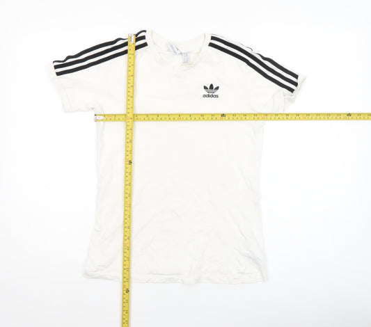 Adidas Womens White XS Trefoil Short Sleeve Crew Neck T-Shirt