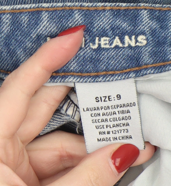 Gogo Jeans Women's Blue Distressed High Rise Mom Jeans Size 9