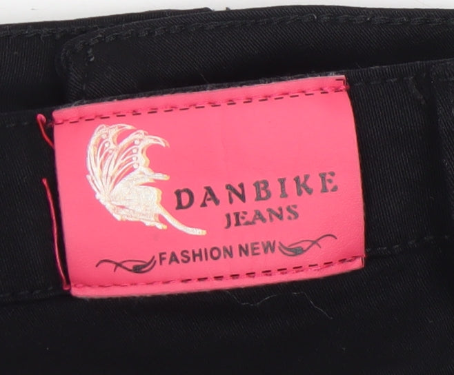 DANBIKE Womens Black Skinny Jeans Size 8 Slim Fit Stretch Denim