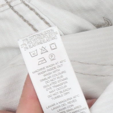 Dunnes Womens Beige Striped Straight Stretch Jeans Size 16