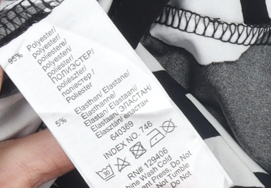 Bodyflirt Boutique Women's Black Animal Print Wrap Blouse M