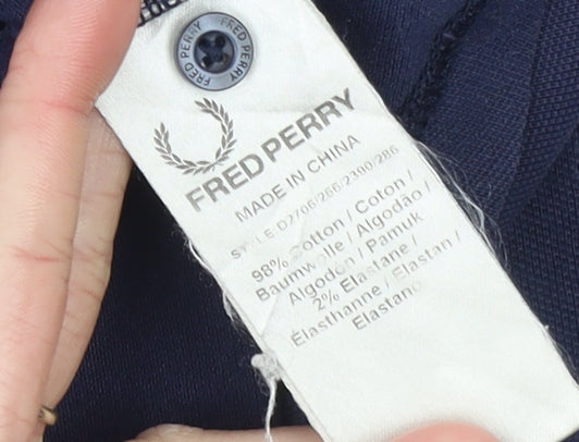 Fred Perry Women Blue Size 8 Polo Shirt Dress Collared Casual Stretch