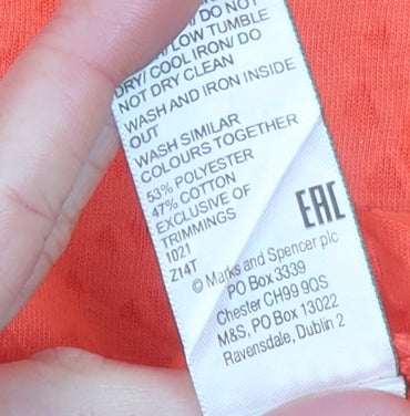 Marks and Spencer Women’s Orange Size 18 Lightweight Active T-Shirt