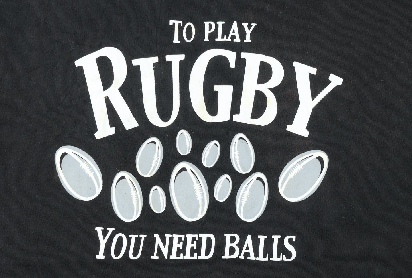 Cotton Traders Men's Black 3XL Rugby Graphic Short Sleeve T-Shirt